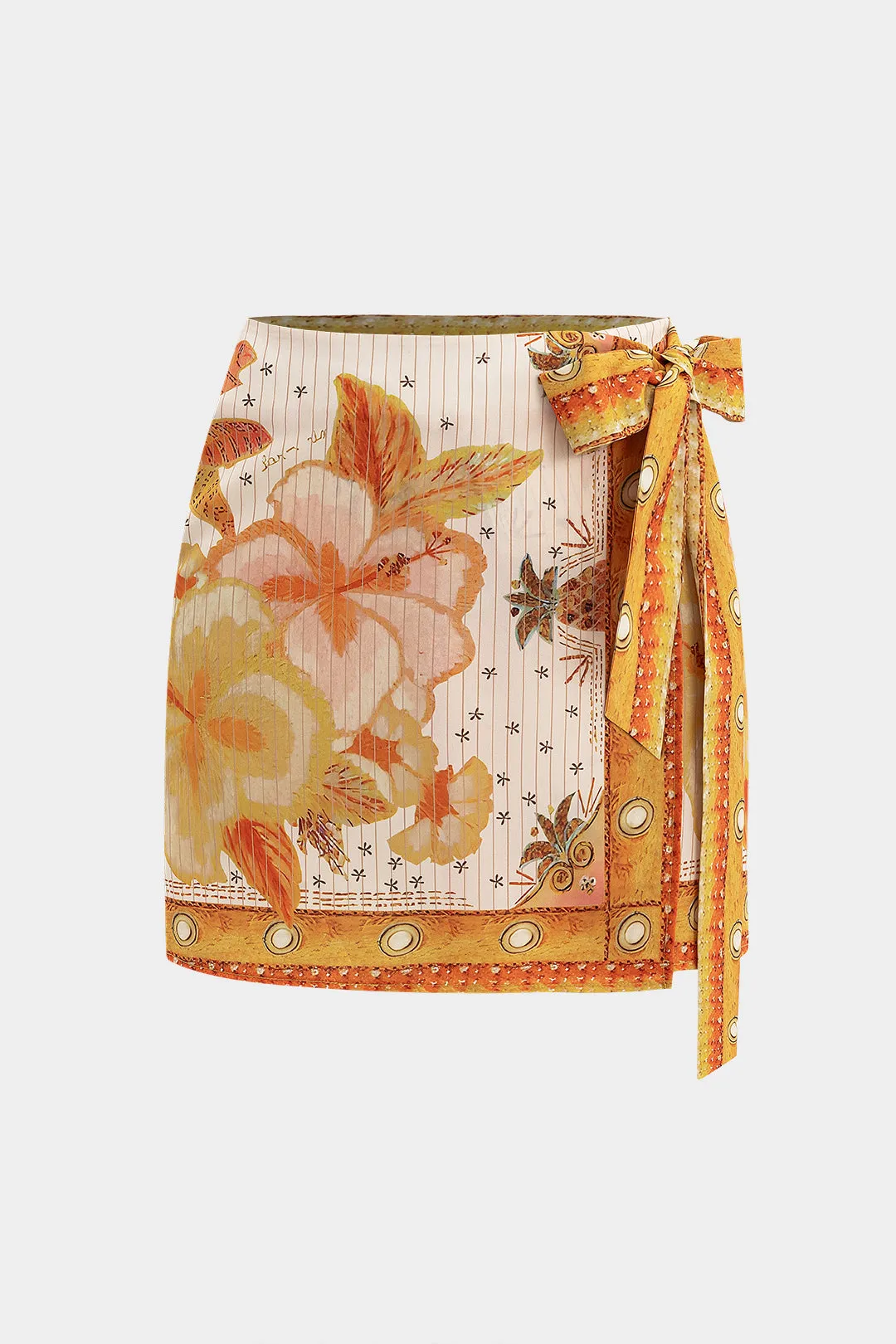 Asymmetrisk bodysuit og blomsterprintbindet nederdel sæt sold by Micas product image thumbnail 5