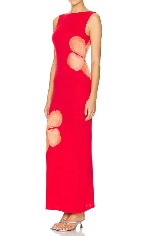 Floral Print Backless Sleeveless Maxi Dress sold by Micas