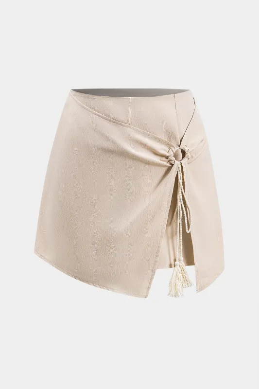 Tie front Ruched Ring Detaljes Skorts sold by Micas