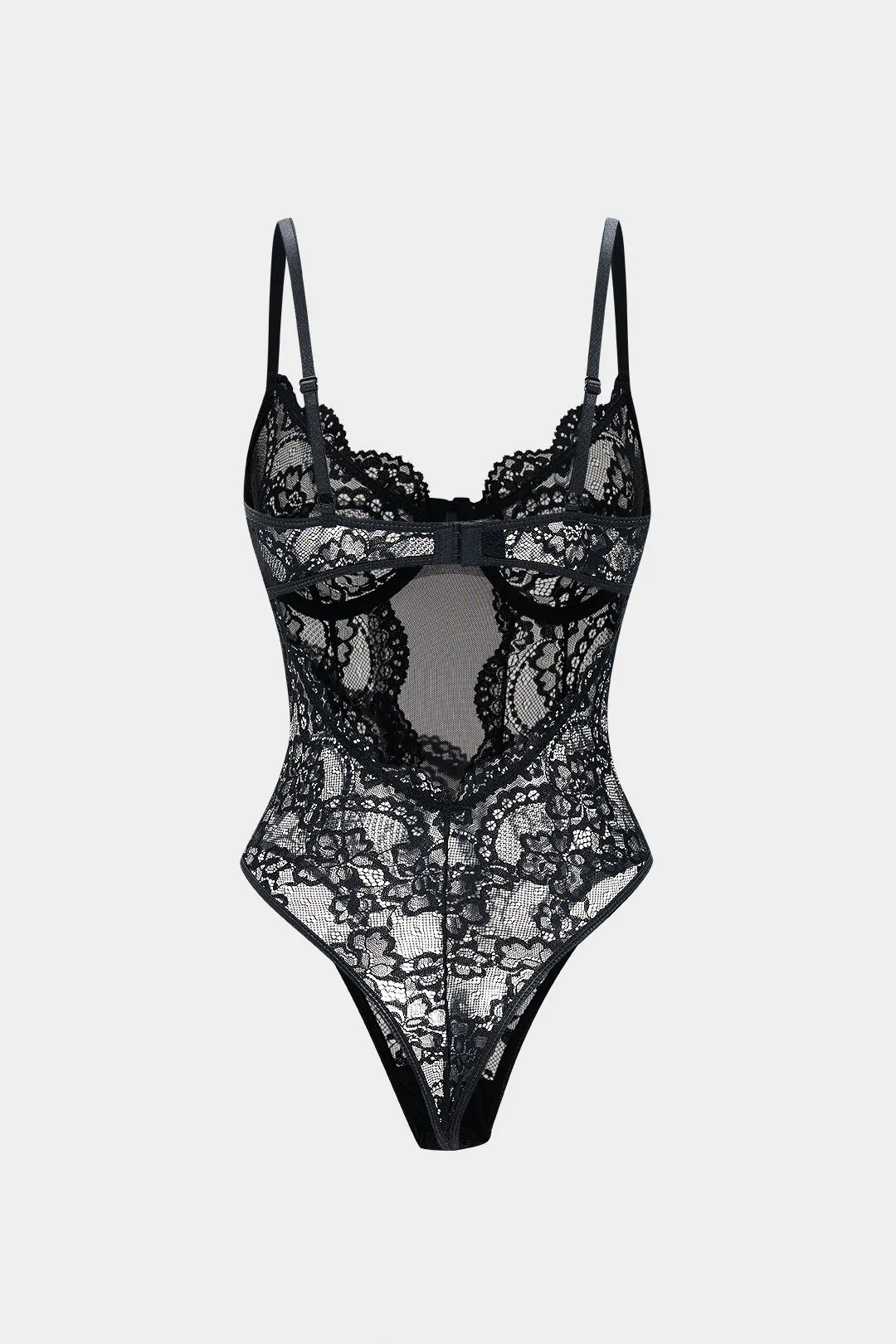 Sheer Lace Backless Slip Lingerie Bodysuit sold by Micas product image thumbnail 2