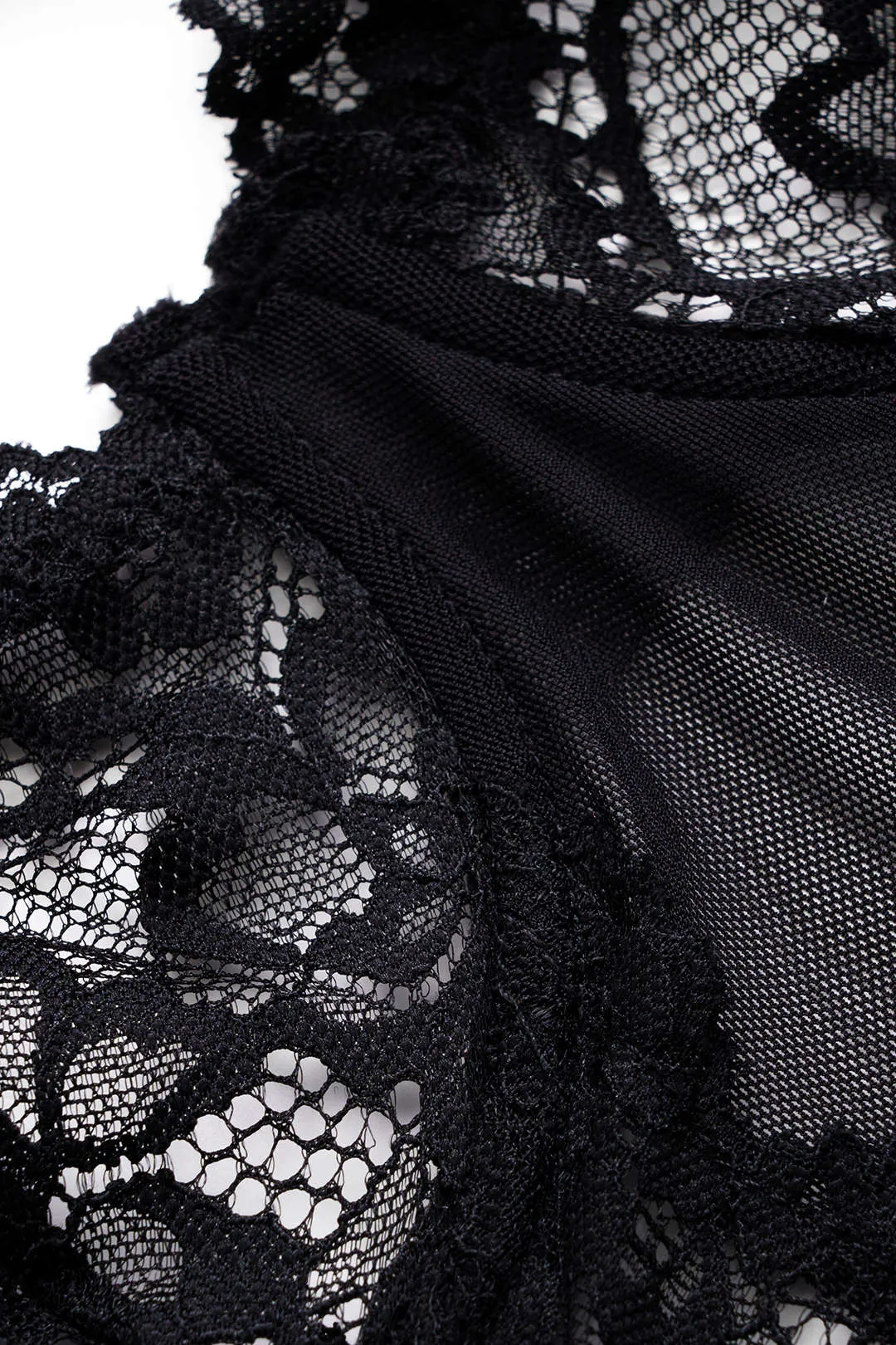 Sheer Lace Backless Slip Lingerie Bodysuit sold by Micas product image thumbnail 3