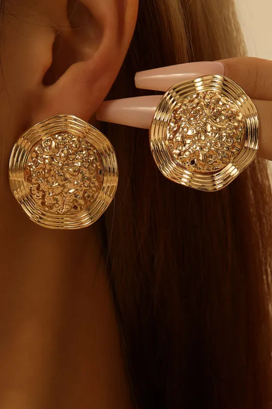 Gold Round Earrings sold by Micas
