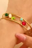 Gemstone Hollow Wide Bracelet sold by Micas