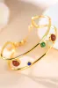 Gemstone Hollow Wide Bracelet sold by Micas