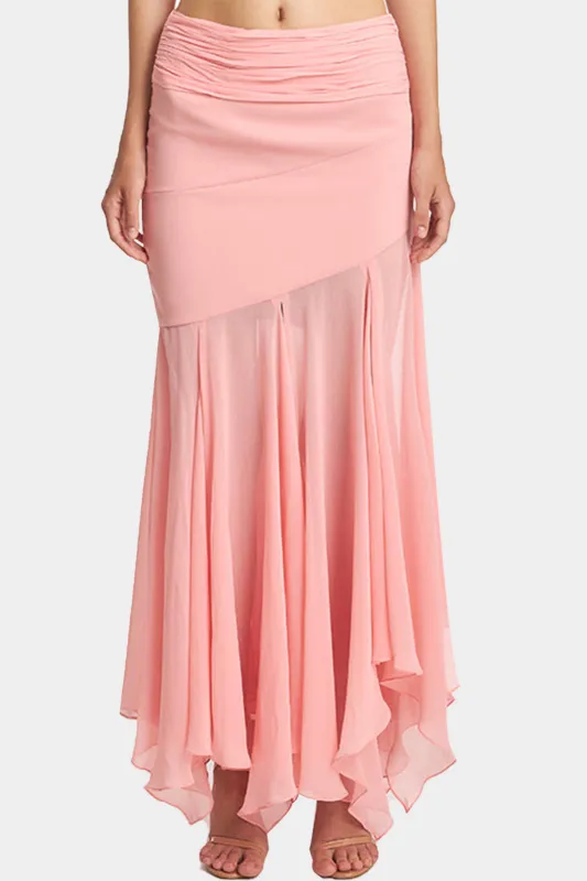 Chiffon Ruffle Ruched Skirt sold by Micas