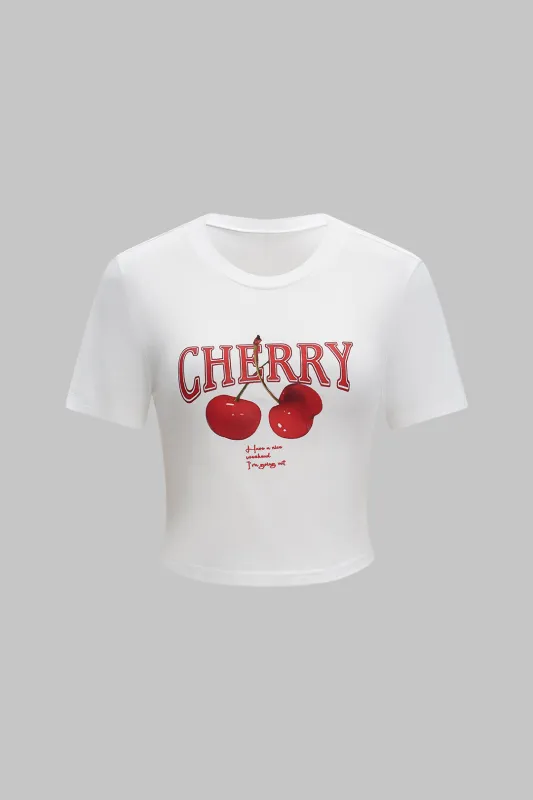 Frugtbrev Print kortærmet t-shirt sold by Micas