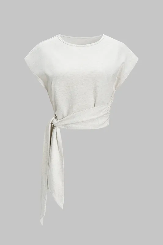 Tie Side Short Sleeve T-Shirt sold by Micas