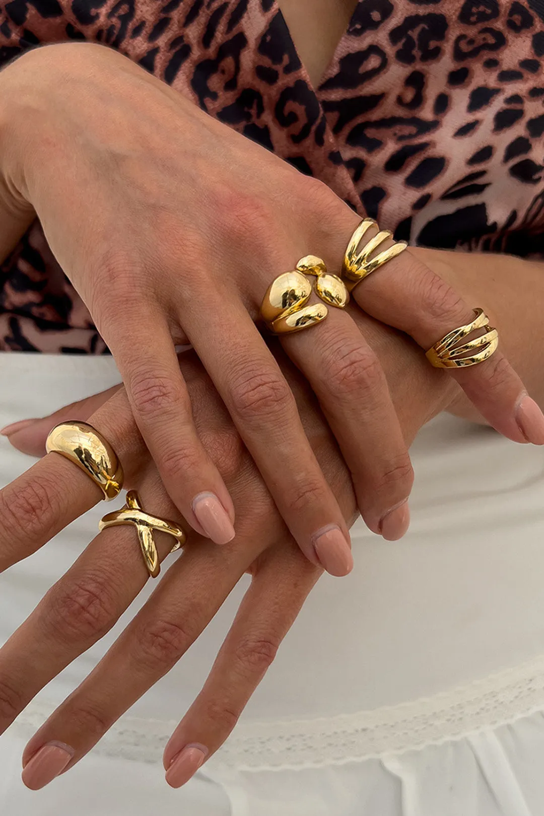 Alloy Geometric Open Ring -sæt sold by Micas