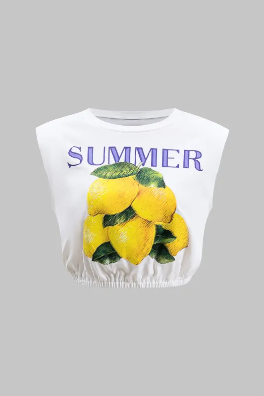 Frugtprint ærmeløs t-shirt sold by Micas