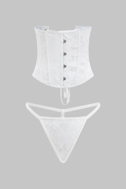 Jacquard korset med g-streng sold by Micas