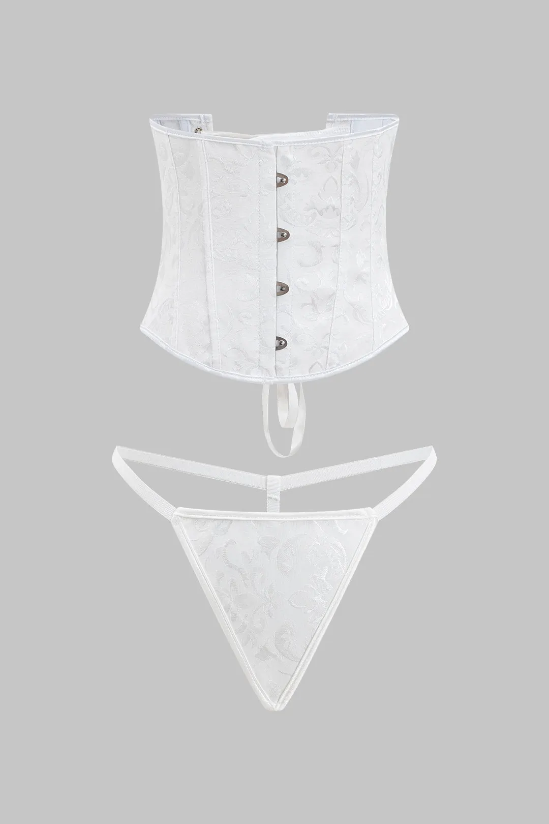 Jacquard korset med g-streng sold by Micas