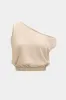 Linned asymmetrisk top og shorts sætter sold by Micas