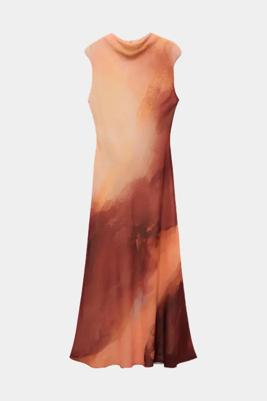 Tie Dye Contrast Print Mesh Midi Dress sold by Micas