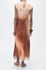 Tie Dye Contrast Print Mesh Midi Dress sold by Micas