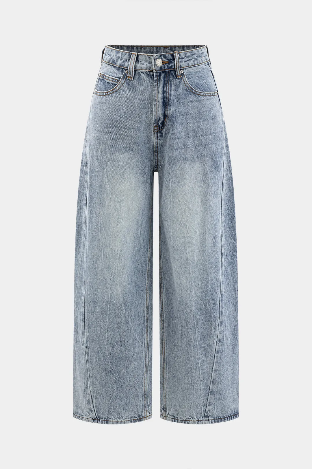 Denim høj talje brede benbukser sold by Micas