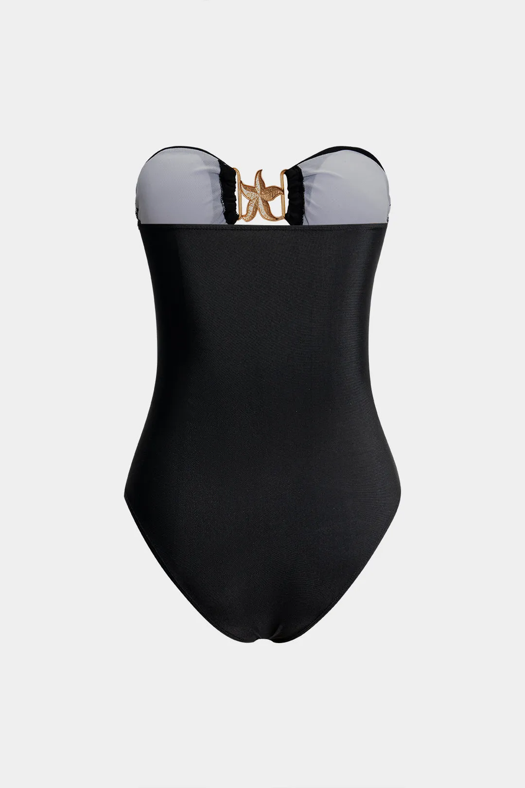 Metallisk indretning udskåret stropløs mave kontrol i ét stykke badedragt sold by Micas product image thumbnail 2