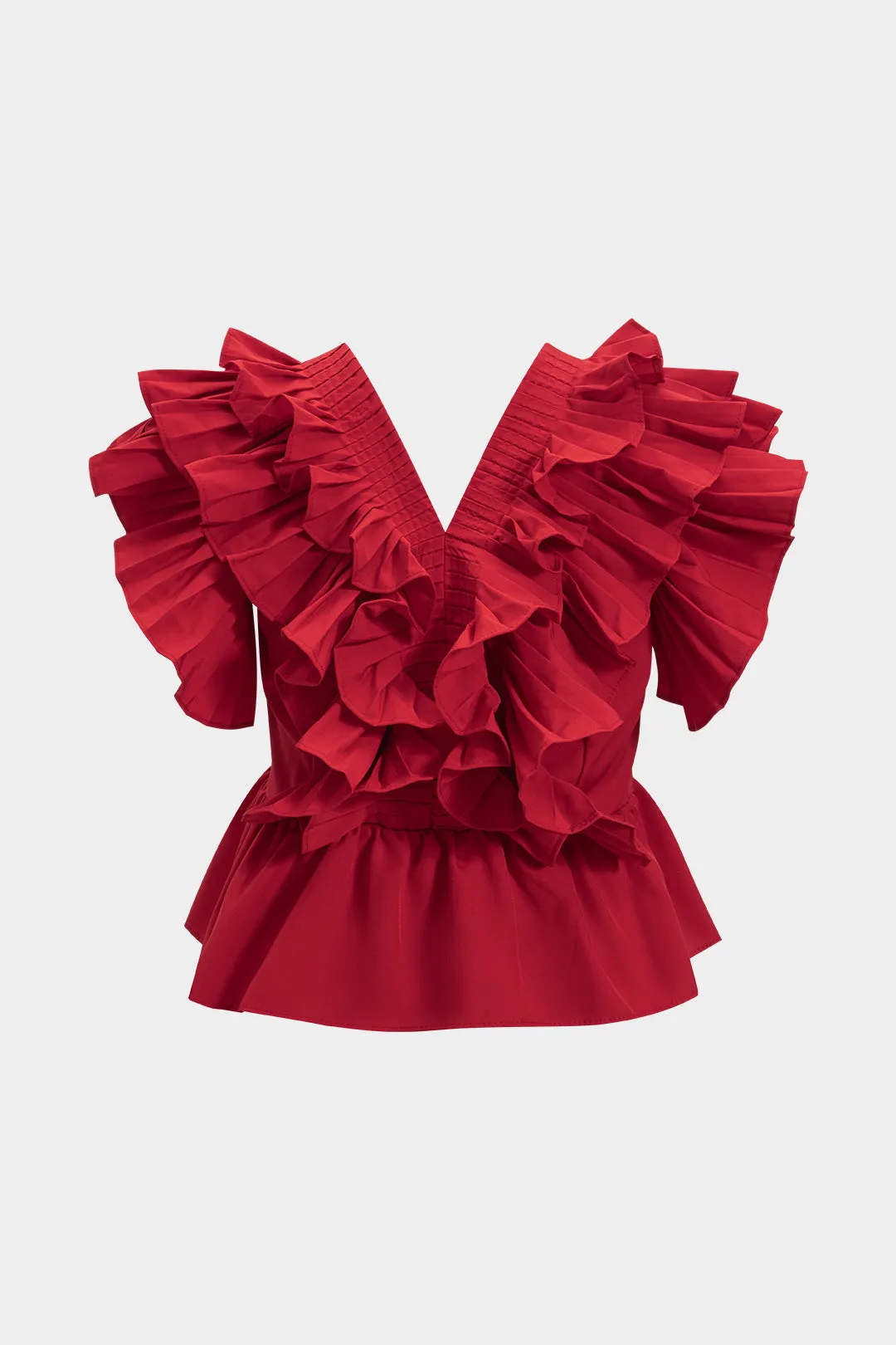 V-hals ruffle ruched tank top sold by Micas product image thumbnail 2