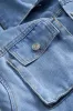 Denim Pocket Tie-Front Romper sold by Micas