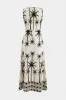 Palm Print Cut Out Twist Knot Sleeveless Midi Dress sold by Micas