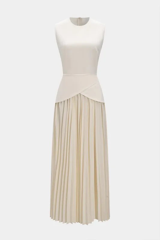 Plisseret patchwork ærmeløs maxi kjole sold by Micas