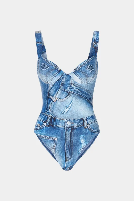 Illusion Print Sleeveless Bodysuit sold by Micas