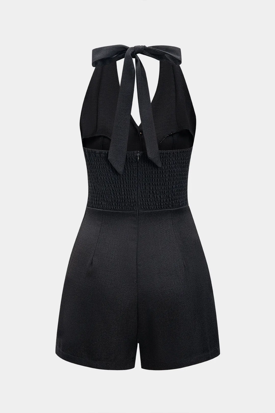 Halter V-hals Pearl Button Sleeveless Jumpsuit sold by Micas product image thumbnail 2