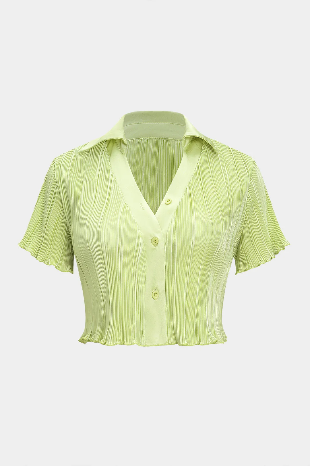 V-hals plisset kortærmet tank top og spalte nederdel sæt sold by Micas product image thumbnail 2