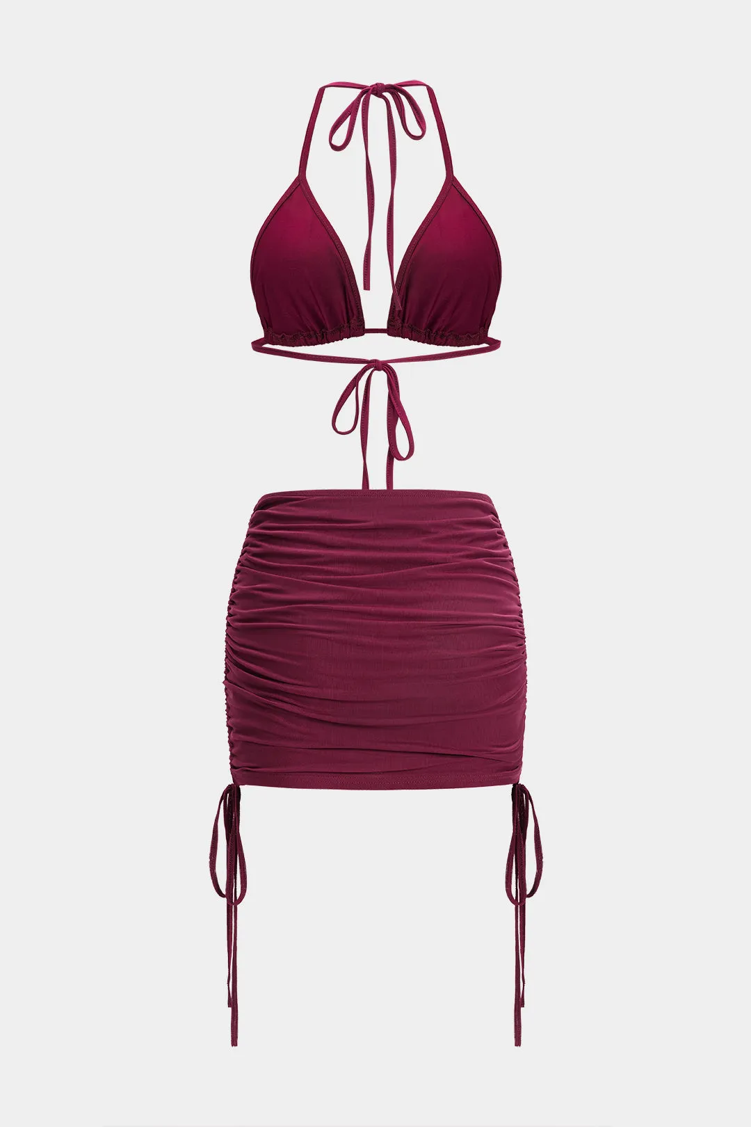 Mesh-sammenbinding Ruched tre-stykker nederdel sæt sold by Micas product image thumbnail 3