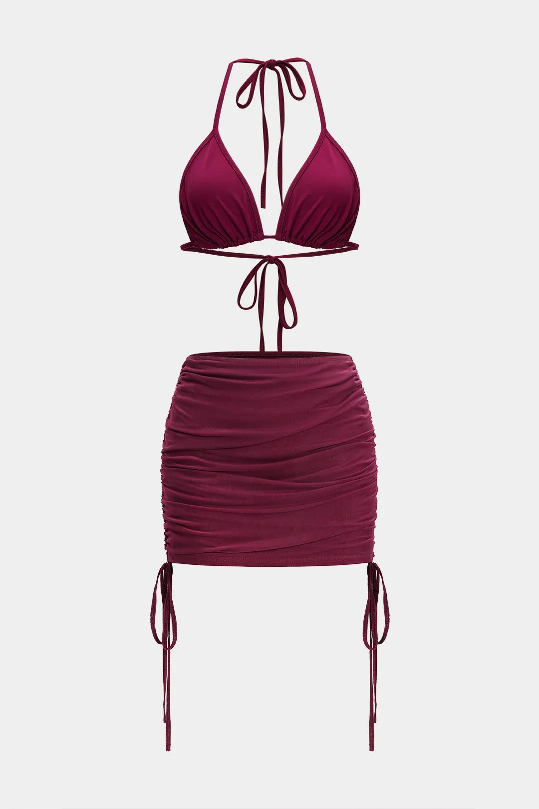 Mesh-sammenbinding Ruched tre-stykker nederdel sæt sold by Micas product image thumbnail 2