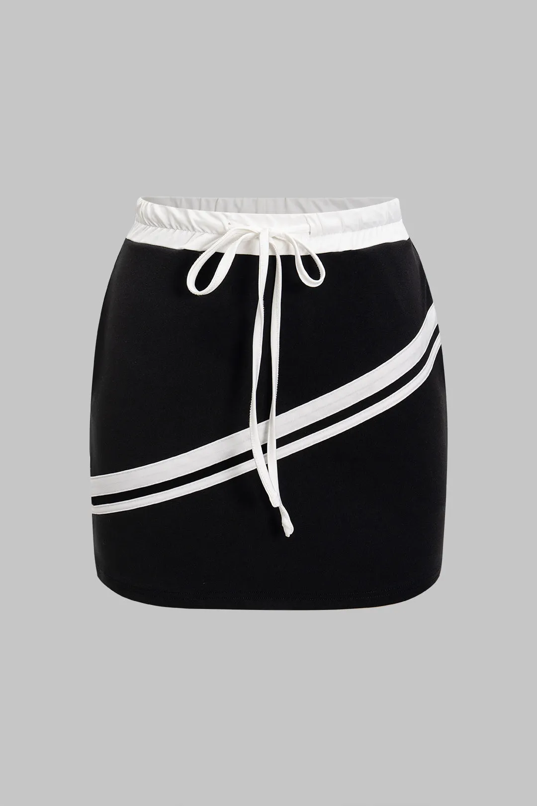 Kontrast lynlås tank top og binding nederdel sæt sold by Micas product image thumbnail 4