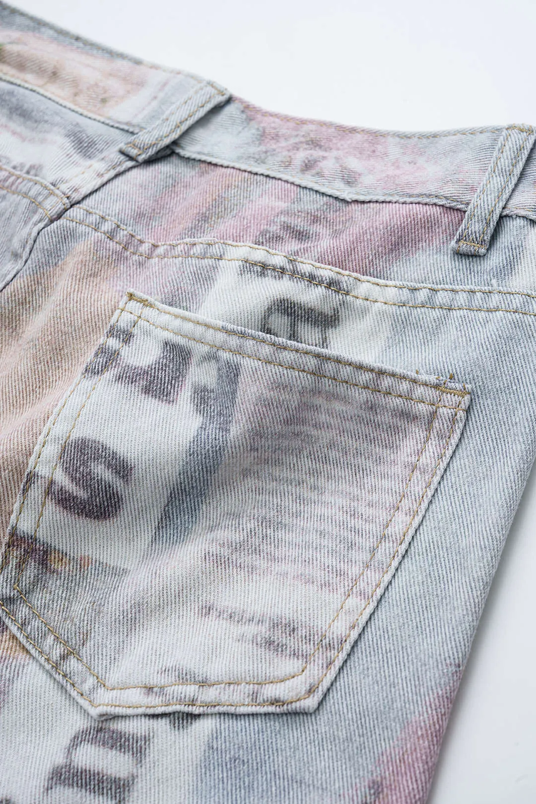 Denim avisprint lige ben jeans sold by Micas product image thumbnail 5