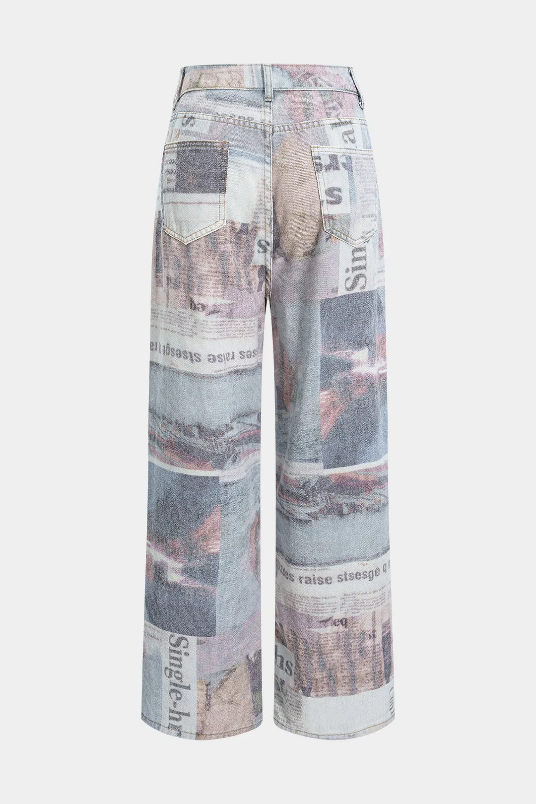 Denim avisprint lige ben jeans sold by Micas product image thumbnail 2