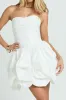 Strapless Sleeveless Ruched Tube Mini Dress sold by Micas