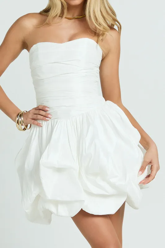 Strapless Sleeveless Ruched Tube Mini Dress sold by Micas