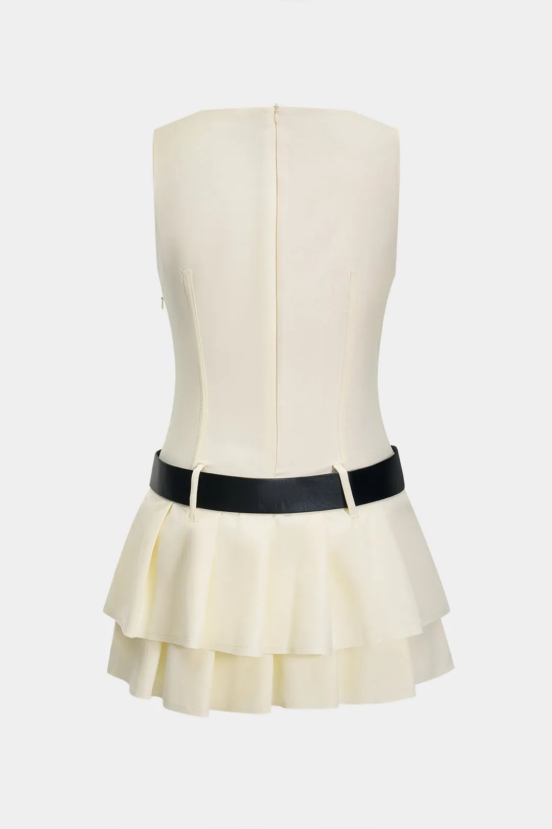 Bæltet lynlås ærmeløs mini kjole sold by Micas product image thumbnail 2