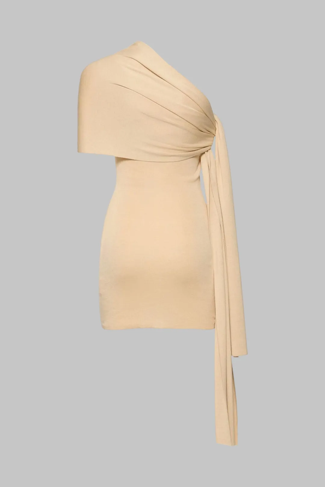 Tie Side Ruched Asymmetrical One Shoulder Mini Dress sold by Micas product image thumbnail 2