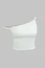 Plus størrelse asymmetrisk twist knude t-shirt sold by Micas