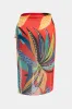 Plus størrelse blomster palme blade blade print wrap bikini sæt sold by Micas