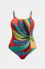 Plus størrelse blomster palme blade blade print wrap bikini sæt sold by Micas