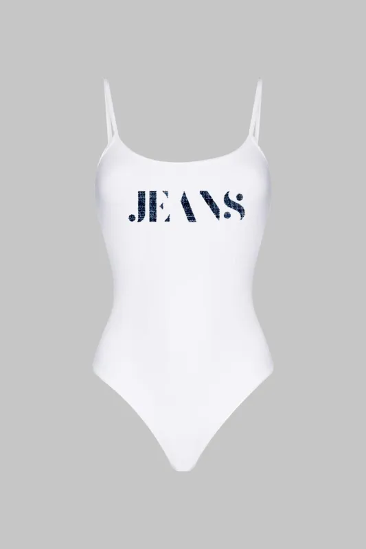 Brevprint ærmeløs bodysuit sold by Micas