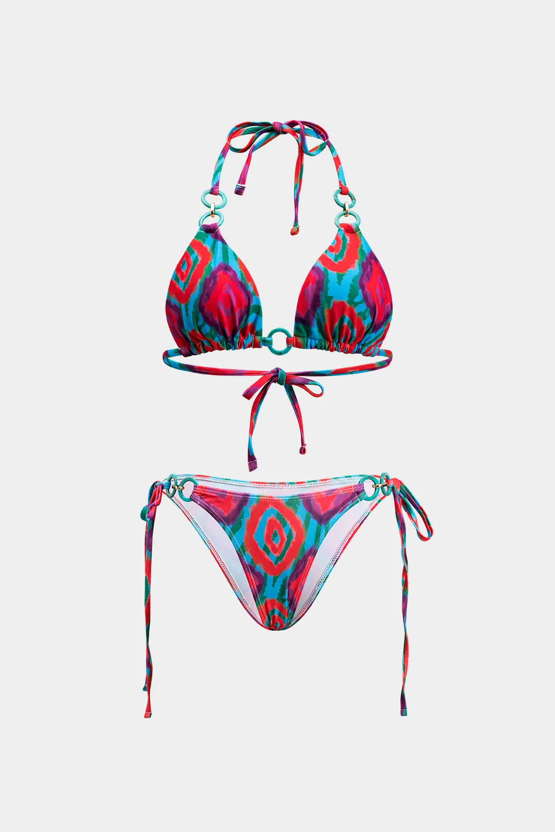 Tie-up akvarelprint bikini sæt sold by Micas