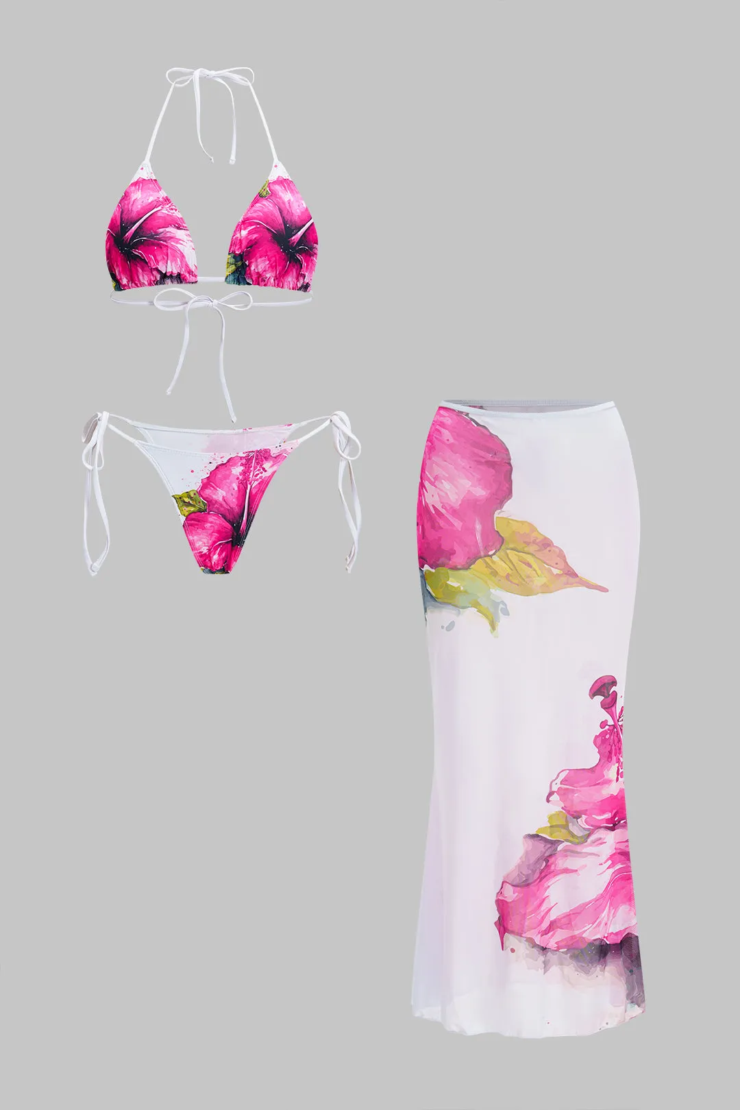 Blomsterprint Bikini 3-delt sæt sold by Micas