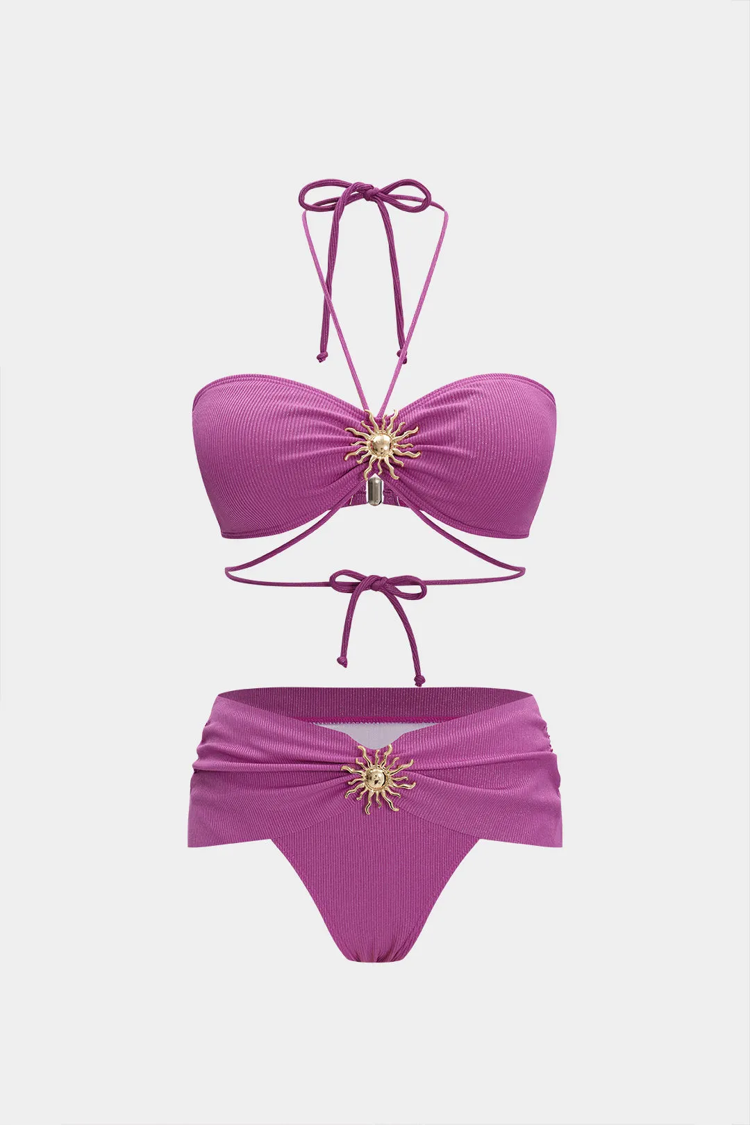 Tie Halter Decor Bikini Set sold by Micas