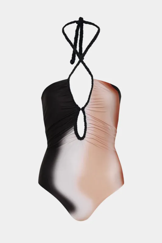 Kontrastprint ærmeløs bodysuit sold by Micas