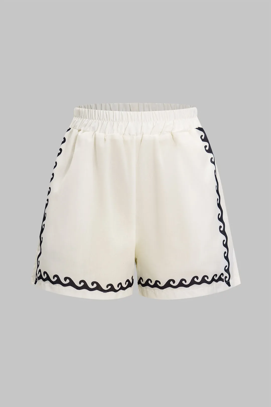 Abstract Print Linen Button Shorts Set sold by Micas product image thumbnail 5