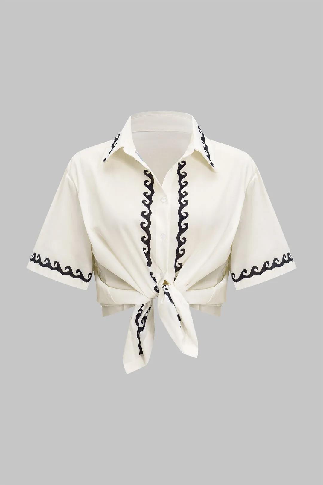 Abstract Print Linen Button Shorts Set sold by Micas product image thumbnail 2