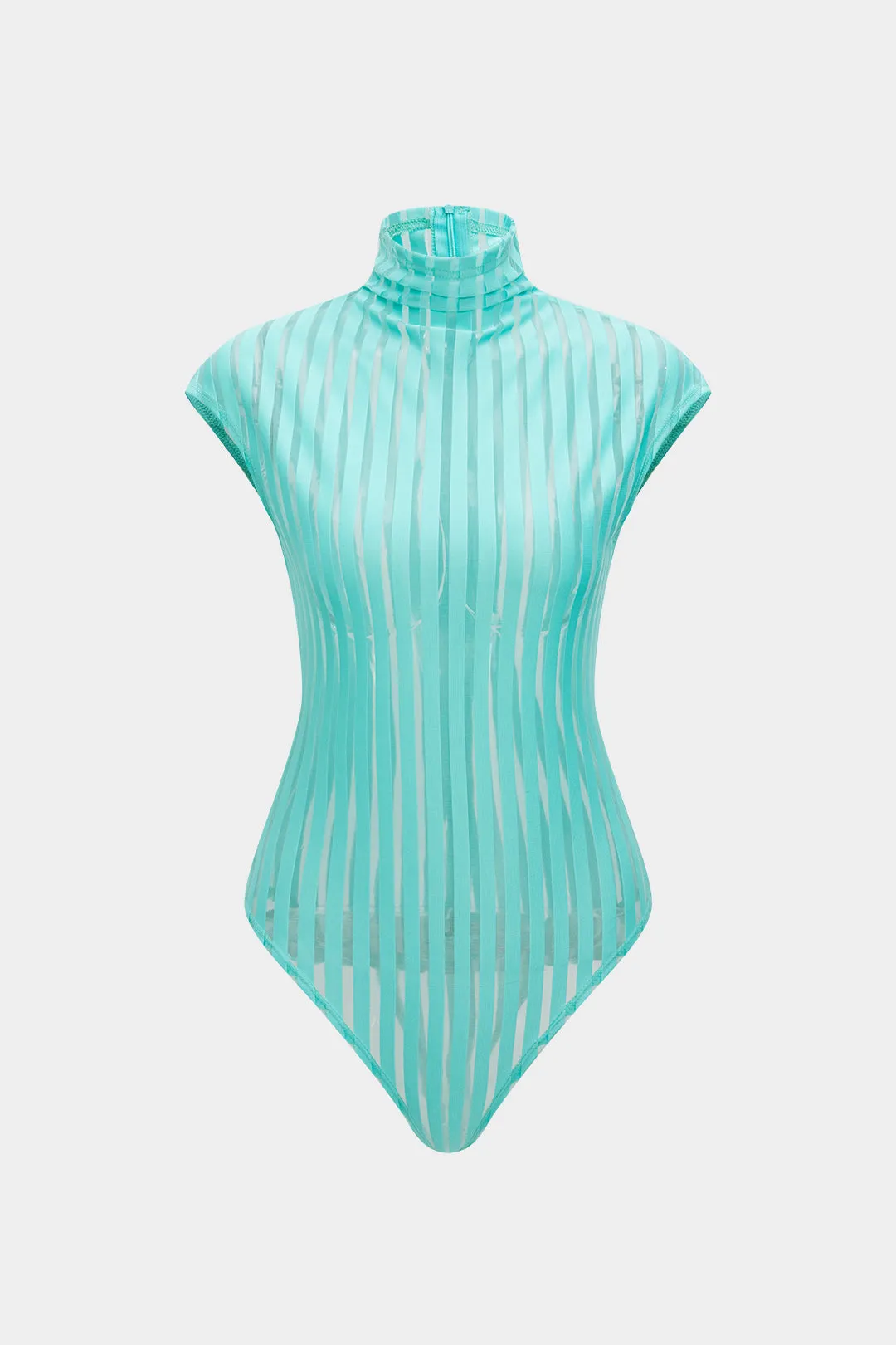 Striber mesh lynlås bodysuit og nederdel sæt sold by Micas product image thumbnail 3
