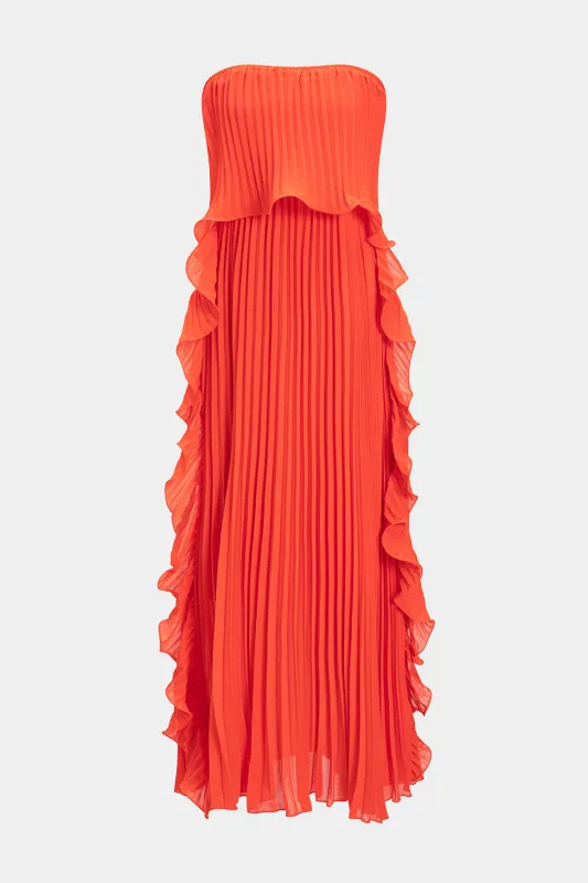 Plisset wrap stropløs maxi kjole sold by Micas