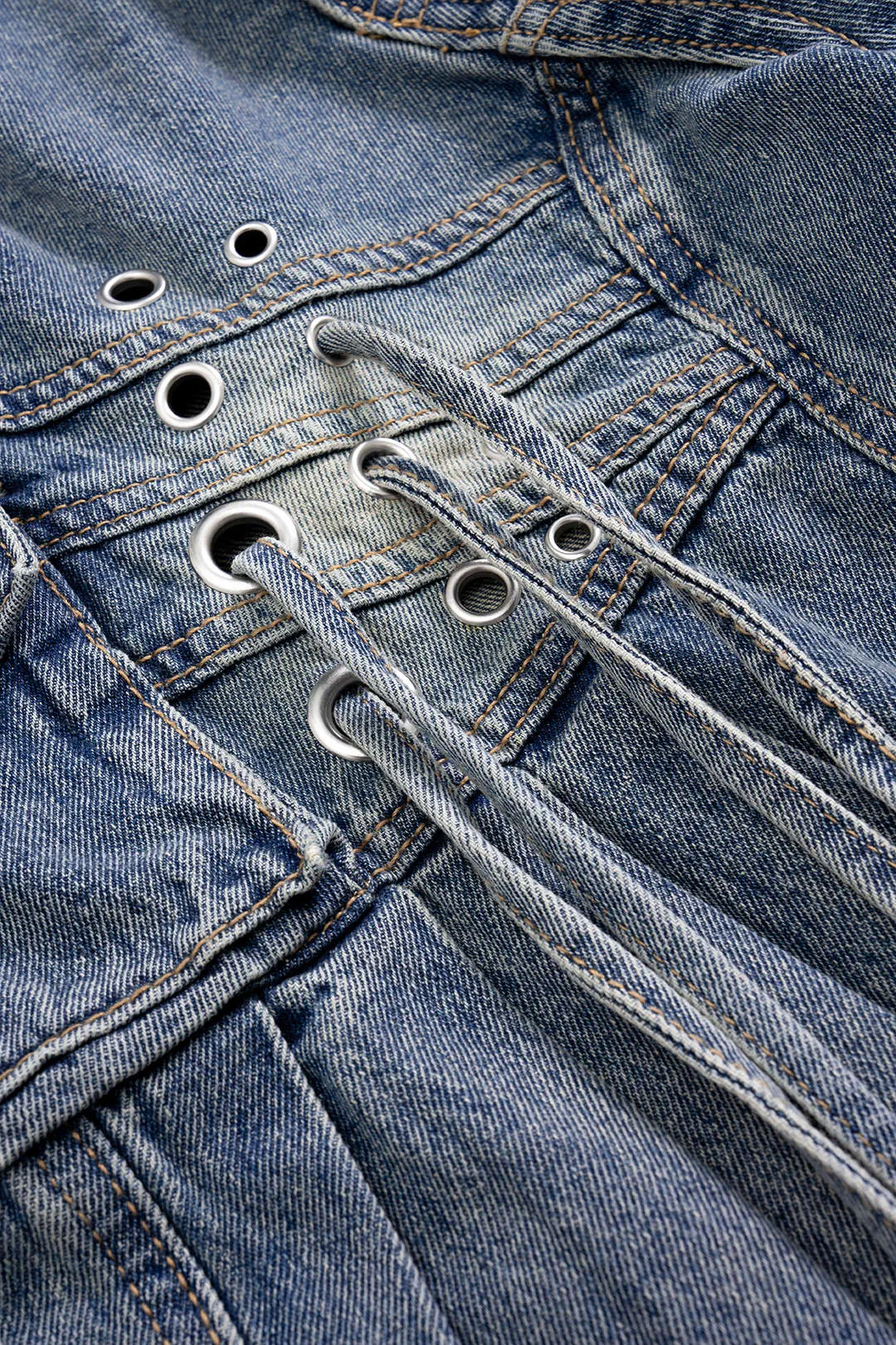 Denim Pocket Strappy Shorts sold by Micas product image thumbnail 4