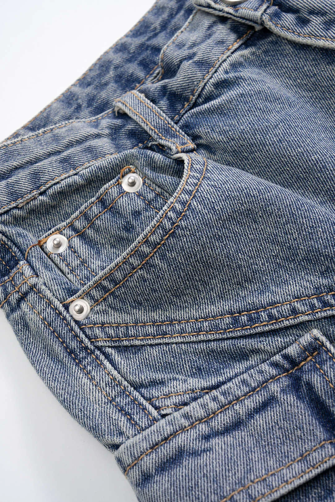 Denim Pocket Strappy Shorts sold by Micas product image thumbnail 3